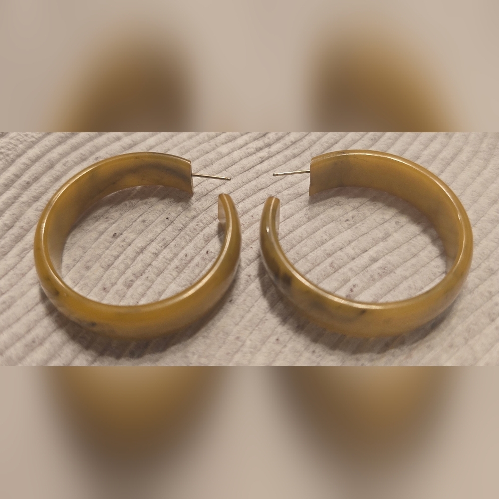 Large Vintage Bakelite Hoop Earrings